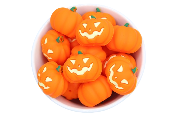 Citrouille d'Halloween 3D - Perle en silicone