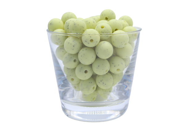 Perle ronde Poussières d'étoiles - lot de 5 - Perle en silicone