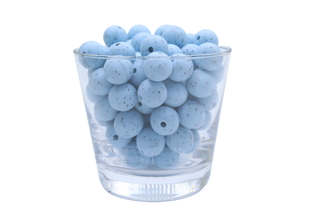 Perle ronde Poussières d'étoiles - lot de 5 - Perle en silicone