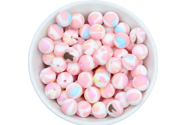 Perle imprimée à motif - Perle en silicone