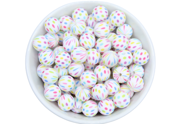 Perle imprimée à motif - Perle en silicone