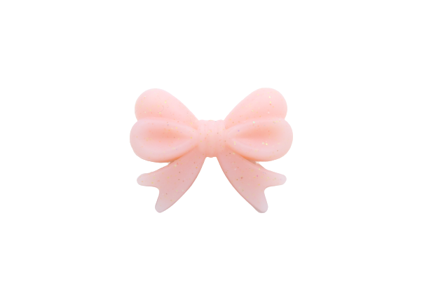 Nœud ou cœur à paillettes - Perle en silicone