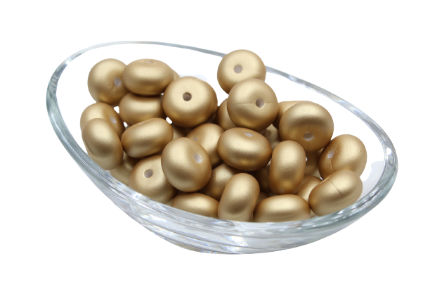 Perle imprimée métallisée - Perle en silicone