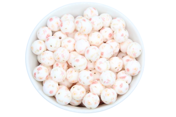 Perle imprimée florale - Perle en silicone