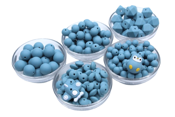 Nouvelle couleur: Bleu acier - Perle en silicone