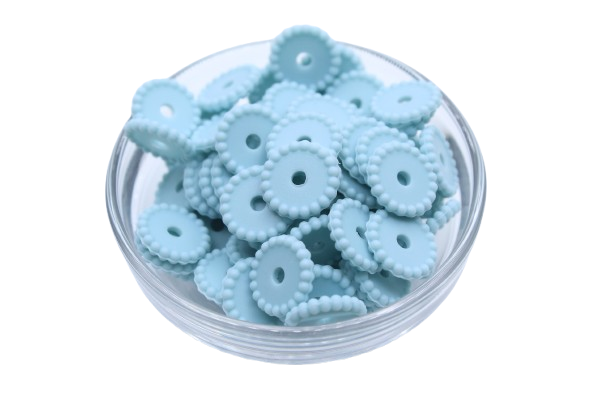 Mini rondelle à pois - lot de 5 - Perle en silicone