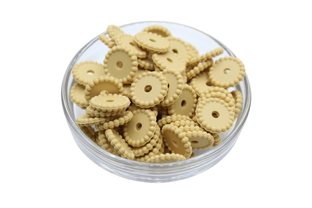 Mini rondelle à pois - lot de 5 - Perle en silicone
