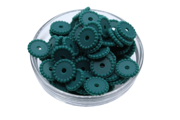 Mini rondelle à pois - lot de 5 - Perle en silicone