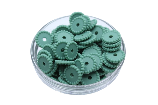 Mini rondelle à pois - lot de 5 - Perle en silicone
