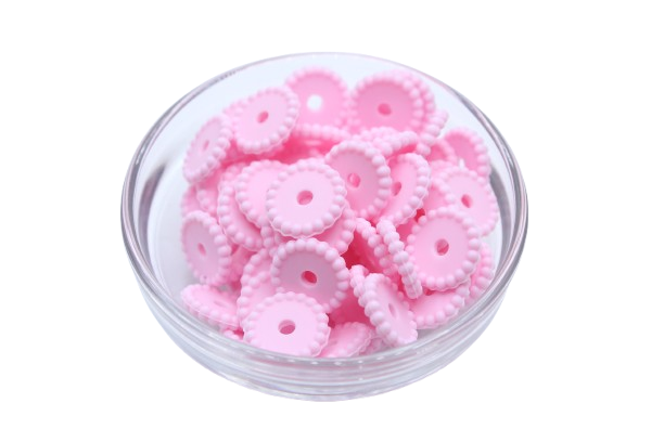 Mini rondelle à pois - lot de 5 - Perle en silicone