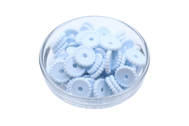 Mini rondelle à pois - lot de 5 - Perle en silicone