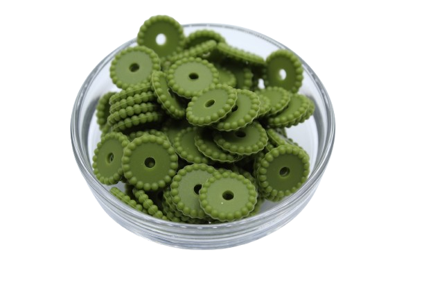 Mini rondelle à pois - lot de 5 - Perle en silicone