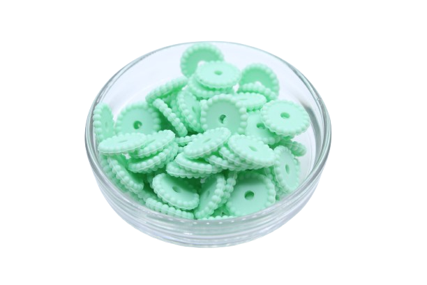 Mini rondelle à pois - lot de 5 - Perle en silicone