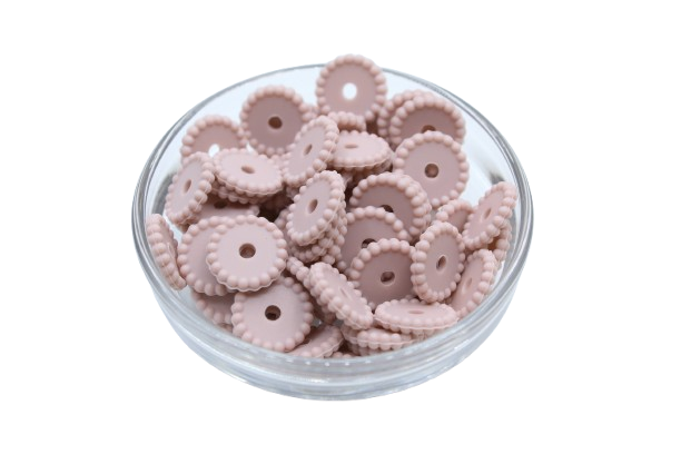Mini rondelle à pois - lot de 5 - Perle en silicone