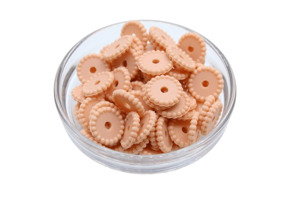 Mini rondelle à pois - lot de 5 - Perle en silicone