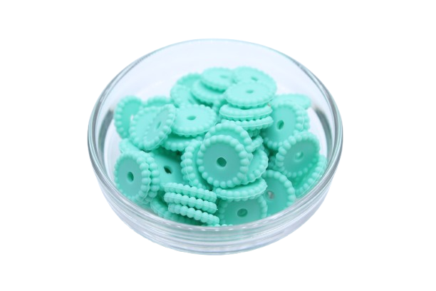 Mini rondelle à pois - lot de 5 - Perle en silicone
