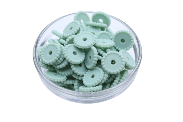 Mini rondelle à pois - lot de 5 - Perle en silicone