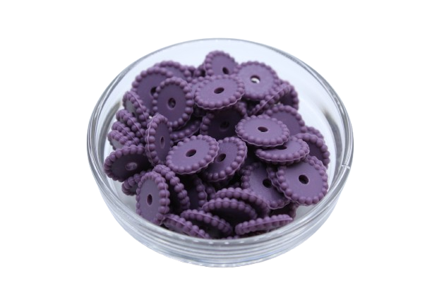 Mini rondelle à pois - lot de 5 - Perle en silicone