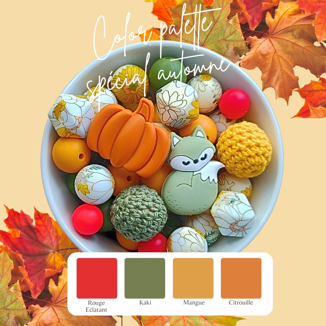 Perle imprimée florale - Perle en silicone