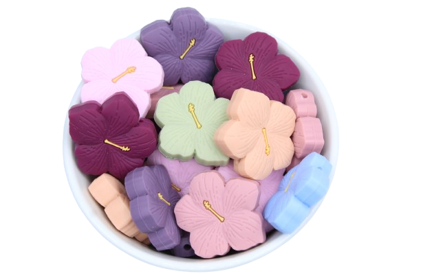 Fleur d'Hibiscus - Perle en silicone