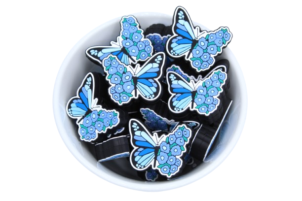 Papillon avec fleurs - Perle en silicone