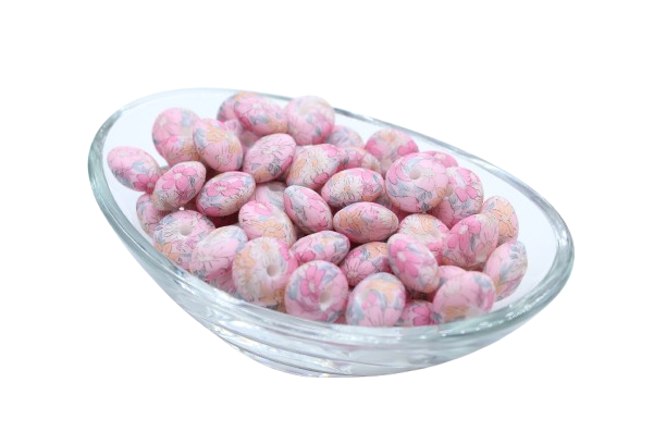 Perle lentille imprimée - Perle en silicone