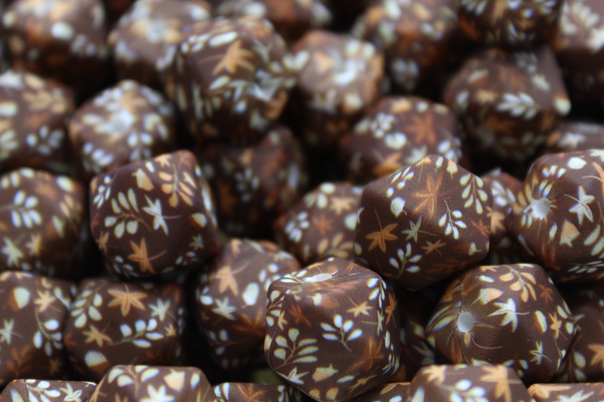 Perle imprimée florale - Perle en silicone