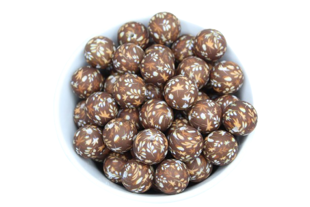 Perle imprimée florale - Perle en silicone