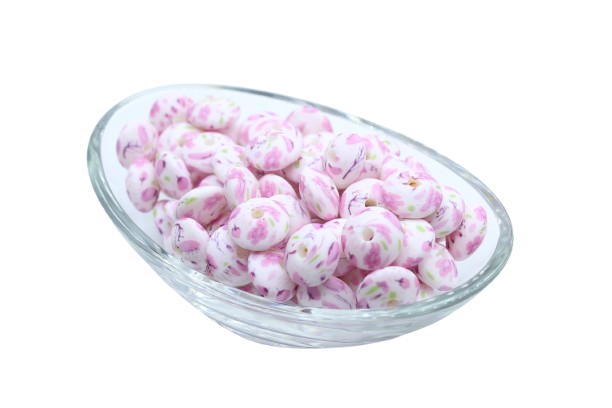 Perle lentille imprimée - Perle en silicone