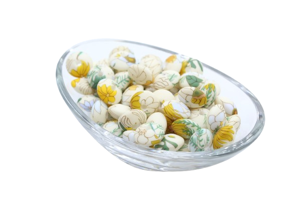 Perle lentille imprimée - Perle en silicone