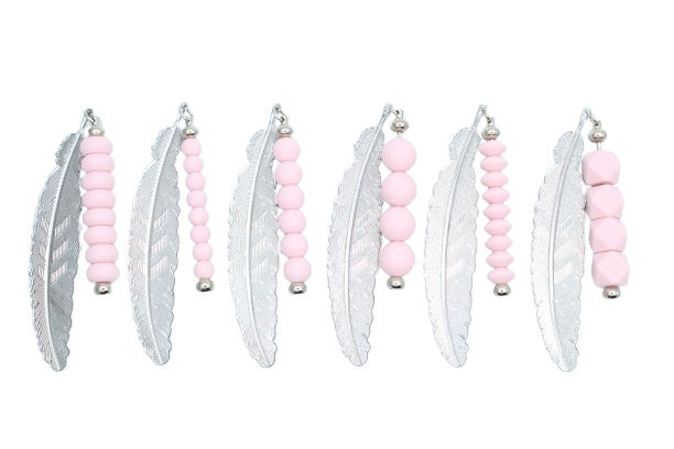 Marque-page Plume avec barre à perler - Métal