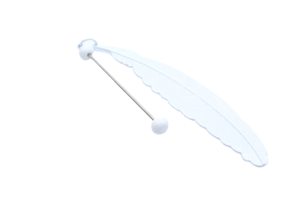 Marque-page Plume avec barre à perler - Métal