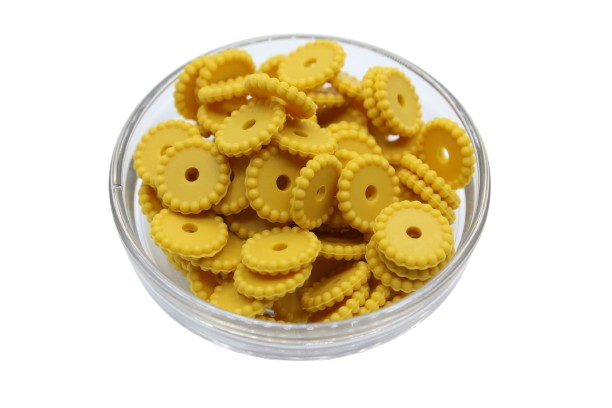 Mini rondelle à pois - lot de 5 - Perle en silicone