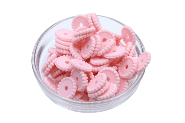 Mini rondelle à pois - lot de 5 - Perle en silicone