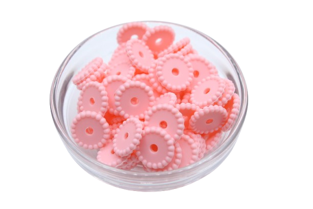 Mini rondelle à pois - lot de 5 - Perle en silicone