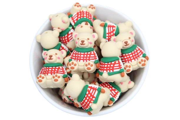 Nounours avec pull 3D - Perle en silicone