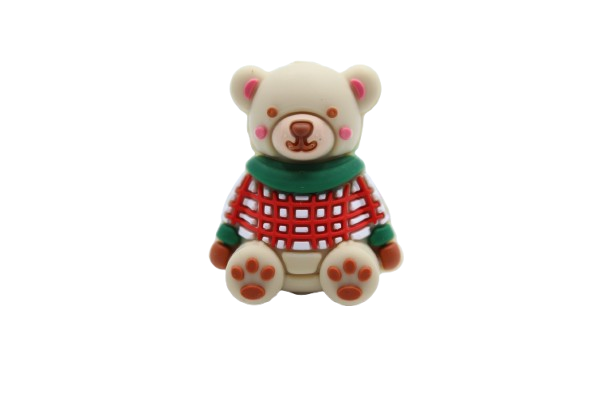 Nounours avec pull 3D - Perle en silicone