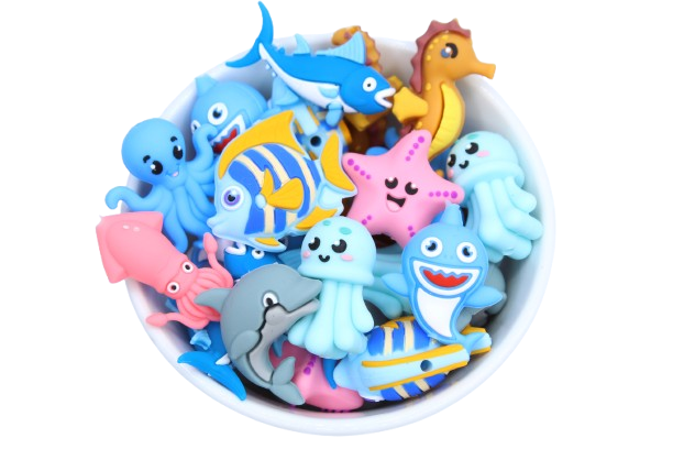 Les p'tits animaux de l'océan 3D - Perle en silicone
