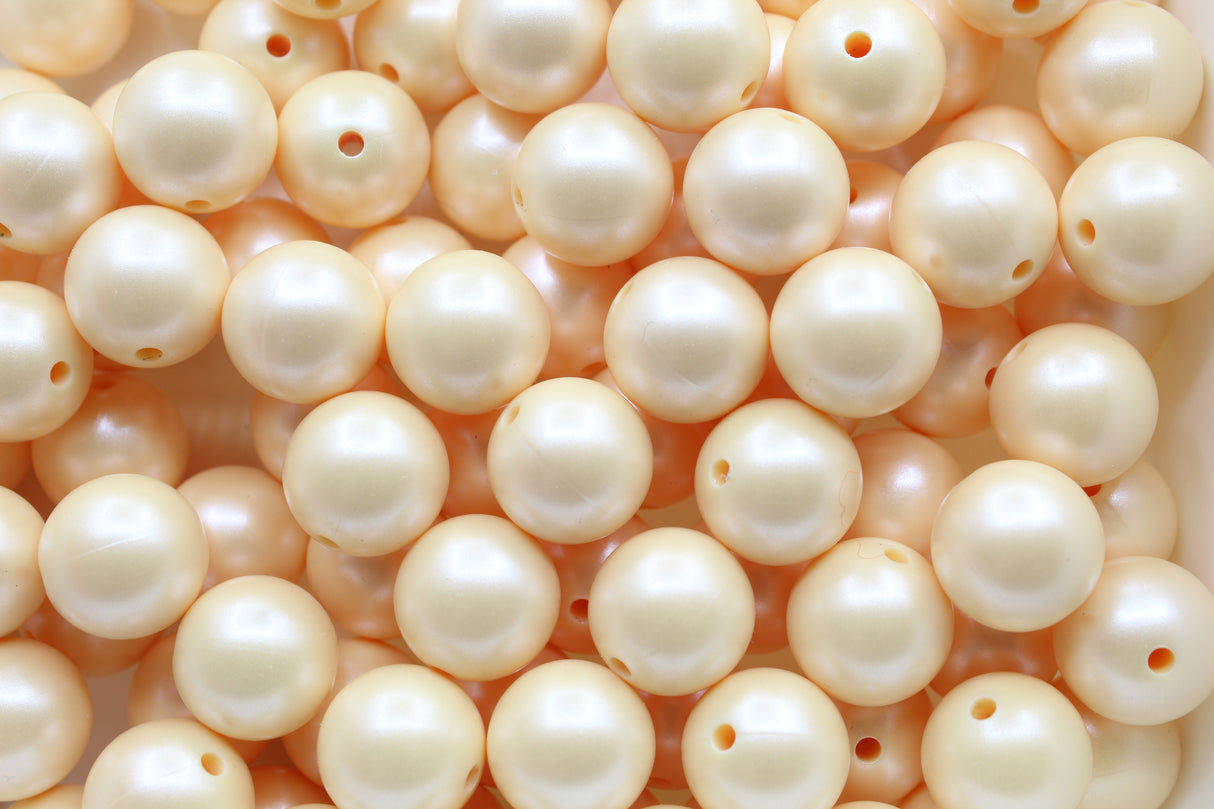 Perle imprimée effet nacré - Perle en silicone