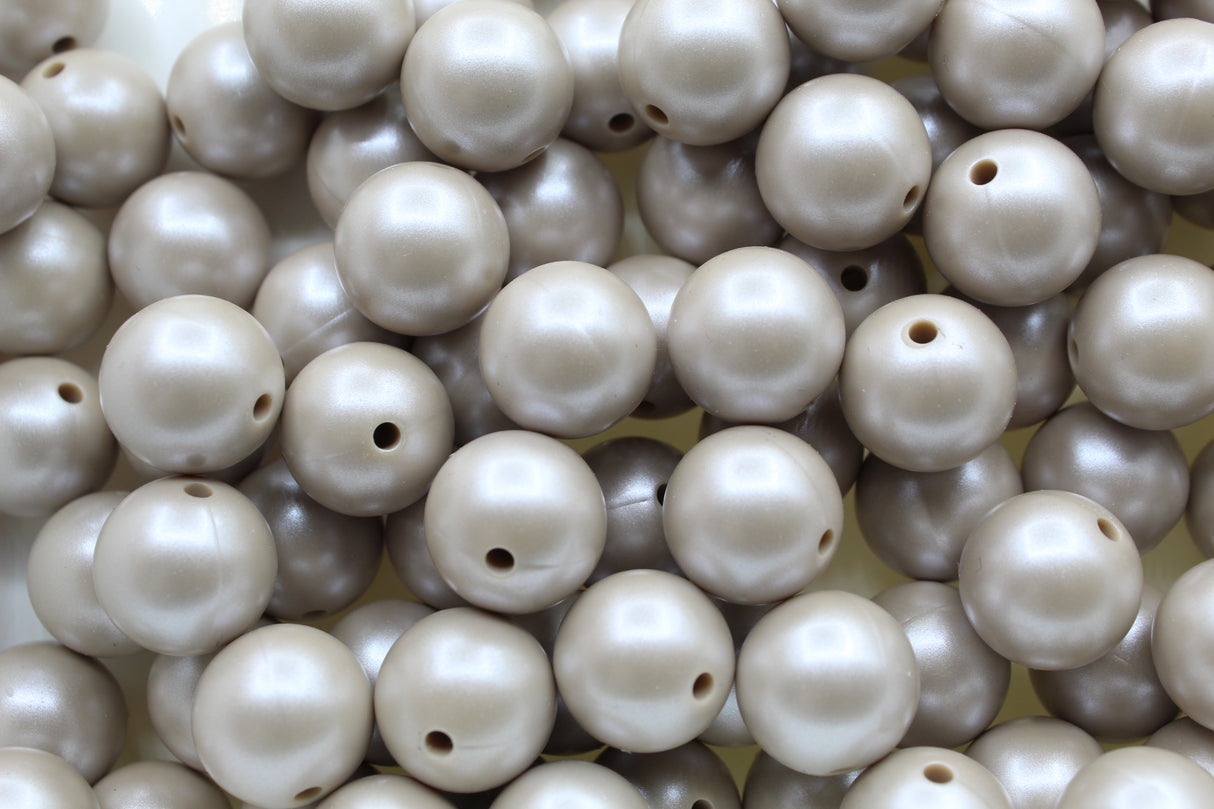 Perle imprimée effet nacré - Perle en silicone