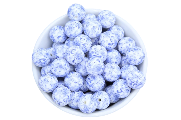 Perle imprimée florale EXCLUSIVITÉ - Perle en silicone