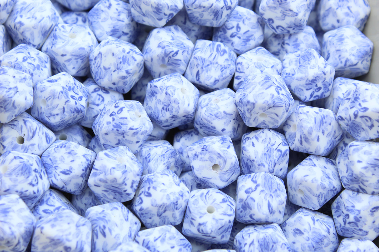 Perle imprimée florale EXCLUSIVITÉ - Perle en silicone