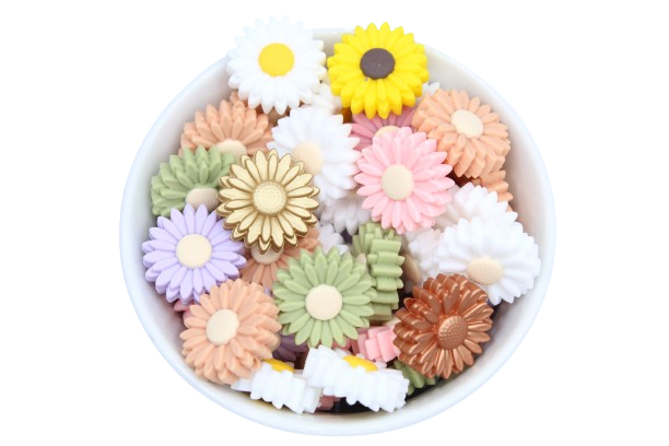 Marguerite moyenne (22mm) - Perle en silicone