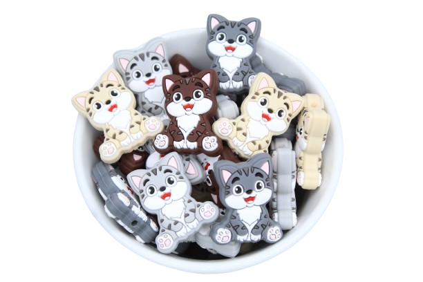 Chat - Perle en silicone