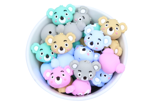 Koala tête 3D - Perle en silicone