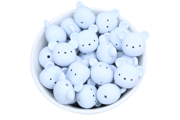 Tête de souris 3D - Perle en silicone