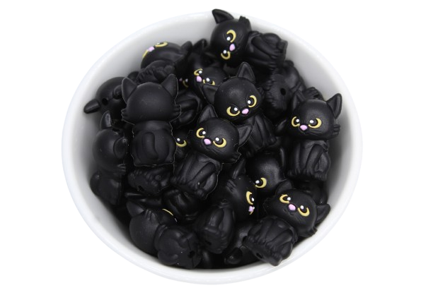 Chat noir 3D - Perle en silicone