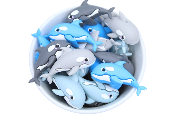 Dauphin 3D - Perle en silicone