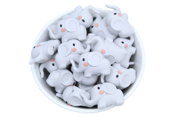 Éléphant version 3 3D -Perle en silicone