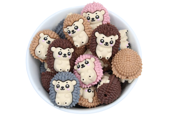 Hérisson 3D - Perle en silicone